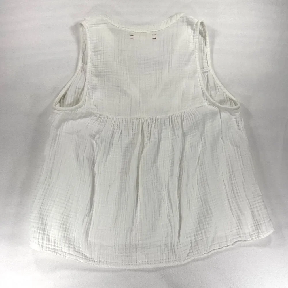Xirena Carrie Flowy Tank Top in White Size Small 100% Cotton - Picture 3 of 7